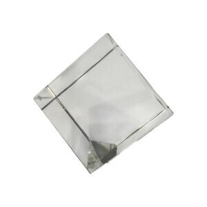Clear Crystal Glass Cube Paperweight Engraved Heart "You Are My Love!" 1.5 in
